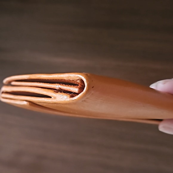 CHANEL COCO Mark Orange Leather Bifold Long Wallet with the STICKER and box - Picture 4 of 16